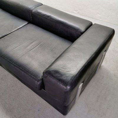 Black Leather Sofa Bed Mod 711 by Titoli Agnoli for Cinova, 1968-PRS-1812491