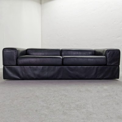 Black Leather Sofa Bed Mod 711 by Titoli Agnoli for Cinova, 1968-PRS-1812491