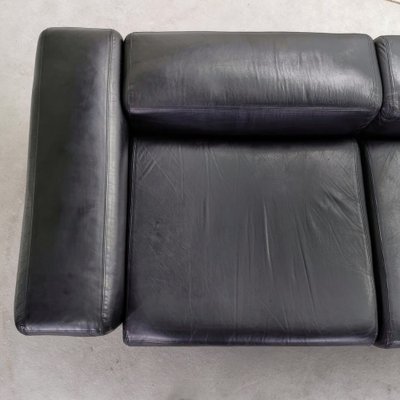 Black Leather Sofa Bed Mod 711 by Titoli Agnoli for Cinova, 1968-PRS-1812491