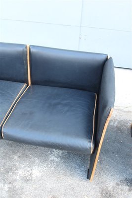 Black Leather Sofas by Mario Bellini for Cassina, 1970s, Set of 2-EH-722131