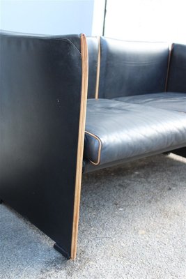 Black Leather Sofas by Mario Bellini for Cassina, 1970s, Set of 2-EH-722131