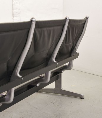 Black Leather Tandem Sling 3-Seater Airport Bench by Charles & Ray Eames for Herman Miller, 1962-IXC-896951