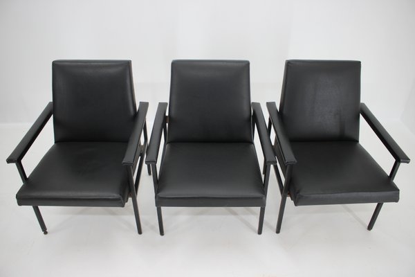 Black Leatherette Armchair, 1970s-TZ-574831