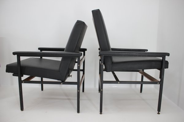 Black Leatherette Armchair, 1970s-TZ-574831