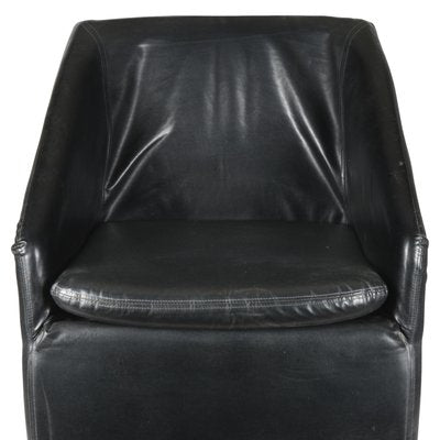 Black Leatherette Armchair, 1980s-RAQ-1031447