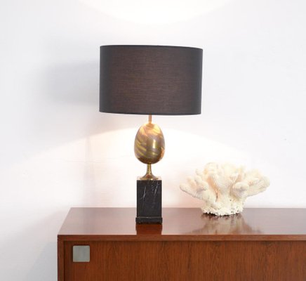 Black Marble and Brass Table Lamp, 1970s-VT-640067