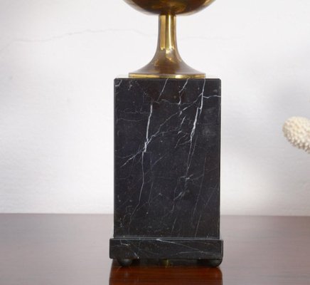 Black Marble and Brass Table Lamp, 1970s-VT-640067