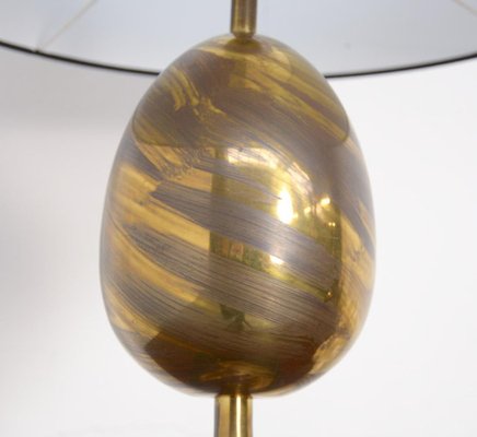 Black Marble and Brass Table Lamp, 1970s-VT-640067