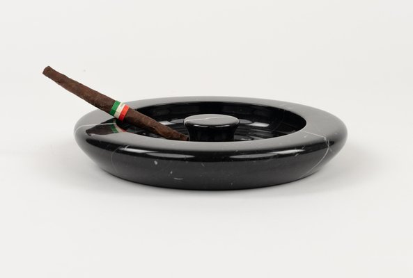 Black Marble Ashtray attributed to Angelo Mangiarotti, Italy, 1970s-LYQ-1794026