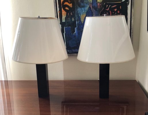 Black Marble Table Lamps Model 180 by Florence Knoll for Knoll International, Set of 2-LXP-1078677