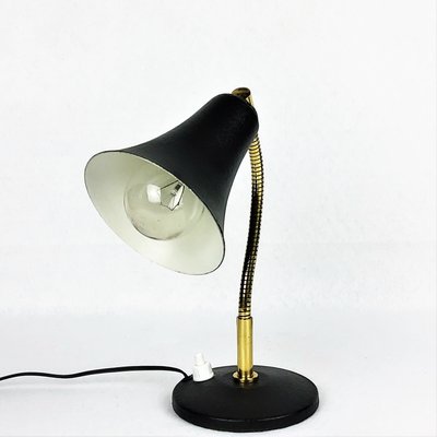 Black Metal and Brass Cocotte Table Lamp, 1950s-YBU-664525