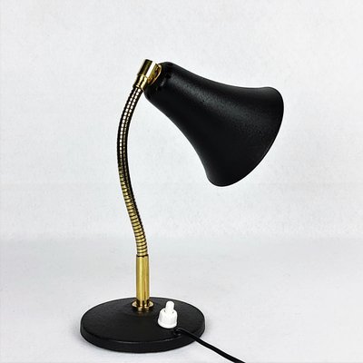 Black Metal and Brass Cocotte Table Lamp, 1950s-YBU-664525