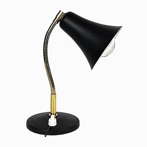 Black Metal and Brass Cocotte Table Lamp, 1950s-YBU-664525