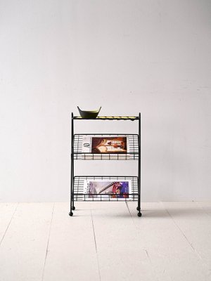 Black Metal Magazine Rack, 1960s-QWP-1782852