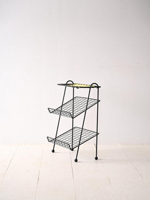 Black Metal Magazine Rack, 1960s-QWP-1782852