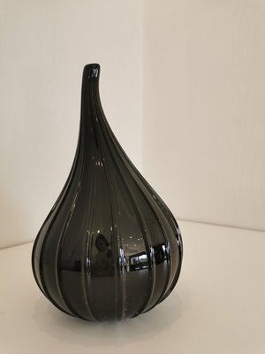 Black Murano Glass Drops Vase by Stelon Renzo for Salviati-OZE-1282709