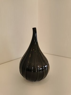 Black Murano Glass Drops Vase by Stelon Renzo for Salviati-OZE-1282709