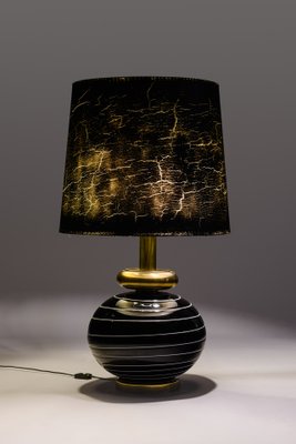 Black Murano Glass Table Lamp, Italy, 1970s-XWN-1436188