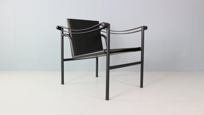 Black on Black Armchair Model-LC1 attributed to Le Corbusier for Cassina, Italy, 1970s-DT-2026314