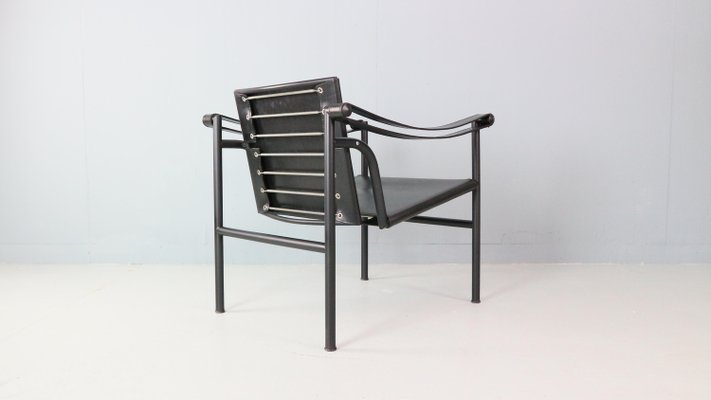 Black on Black Armchair Model-LC1 attributed to Le Corbusier for Cassina, Italy, 1970s-DT-2026314