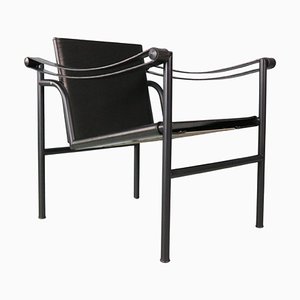 Black on Black Armchair Model-LC1 attributed to Le Corbusier for Cassina, Italy, 1970s-DT-2026314