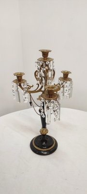 Black Onyx and Bronze Candleholder, France, 1940s-RGF-1306651