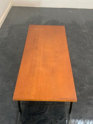 Black Painted Metal Coffee Table with Teak Top from Isa Bergamo, 1960s-IJR-1738825