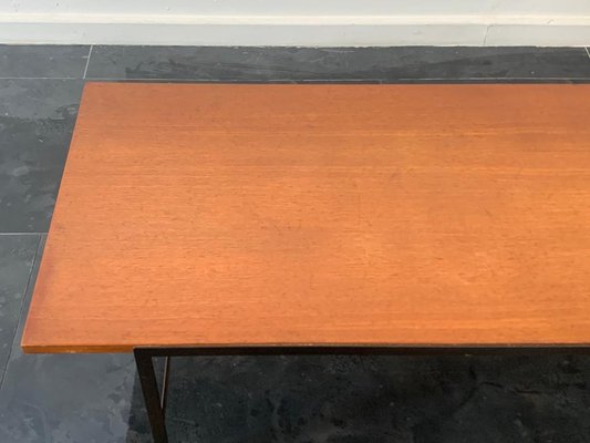 Black Painted Metal Coffee Table with Teak Top from Isa Bergamo, 1960s-IJR-1738825