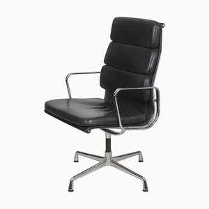 Black Patinated Leather Ea-209 Chair by Charles Eames for Vitra-MTD-1400488