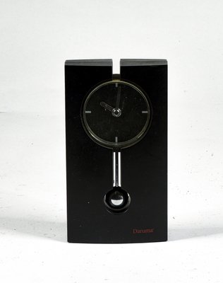 Black Plastic and Chrome Battery-Operated Pendulum Clock from Daruma-RAQ-992113