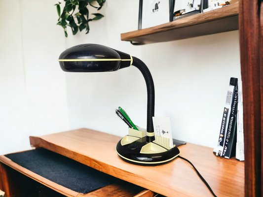 Black Plastic Organizer Desk Lamp by Kyoji Tanaka for Rabbit Tanaka, 1980s-SCS-1805177