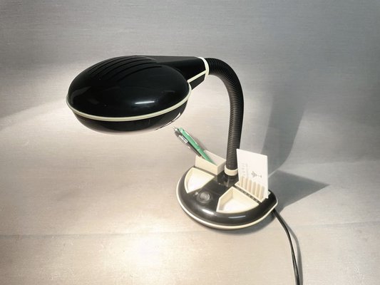 Black Plastic Organizer Desk Lamp by Kyoji Tanaka for Rabbit Tanaka, 1980s-SCS-1805177