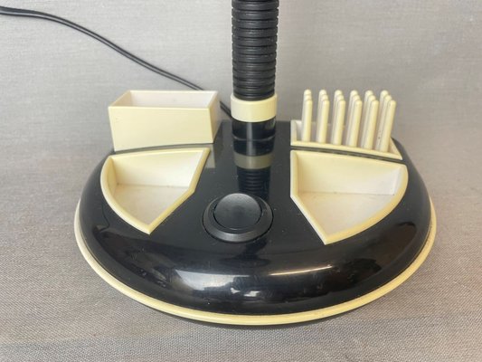 Black Plastic Organizer Desk Lamp by Kyoji Tanaka for Rabbit Tanaka, 1980s-SCS-1805177