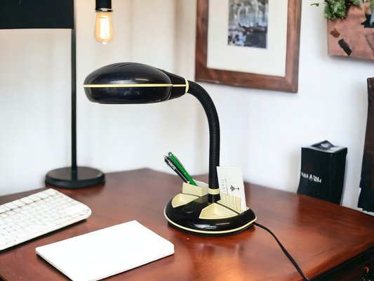 Black Plastic Organizer Desk Lamp by Kyoji Tanaka for Rabbit Tanaka, 1980s-SCS-1805177