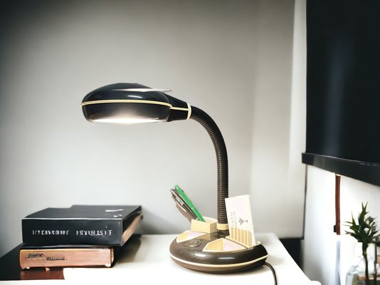 Black Plastic Organizer Desk Lamp by Kyoji Tanaka for Rabbit Tanaka, 1980s-SCS-1805177