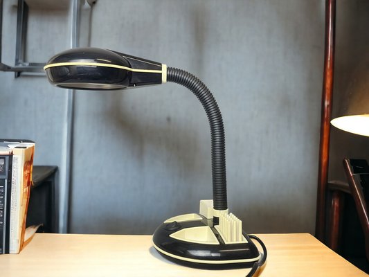 Black Plastic Organizer Desk Lamp by Kyoji Tanaka for Rabbit Tanaka, 1980s-SCS-1805177