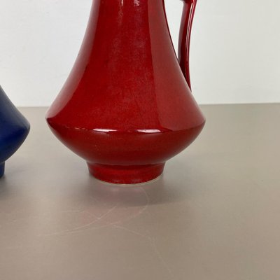 Black-Red Fat Lava Vases by Jopeko, Germany, 1970s, Set of 2-QZ-1095344