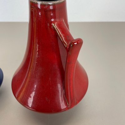 Black-Red Fat Lava Vases by Jopeko, Germany, 1970s, Set of 2-QZ-1095344