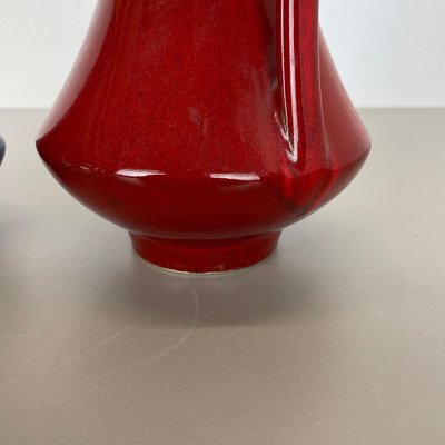 Black-Red Fat Lava Vases by Jopeko, Germany, 1970s, Set of 2-QZ-1095344