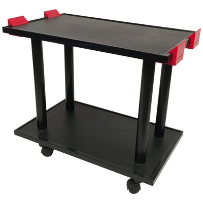 Black & Red Trolley from Kartell, Italy, 1980s-LYQ-1171816