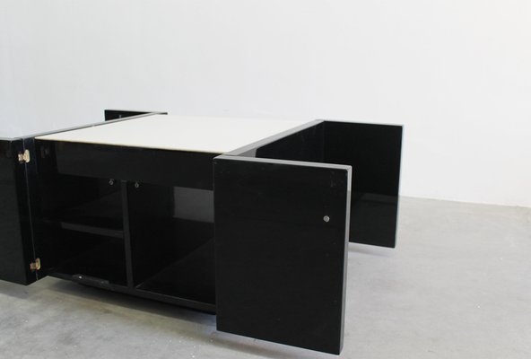 Black Saratoga Cabinets by Massimo & Lella Vigelli for Poltronova, 1960s, Set of 2-IVC-1820021