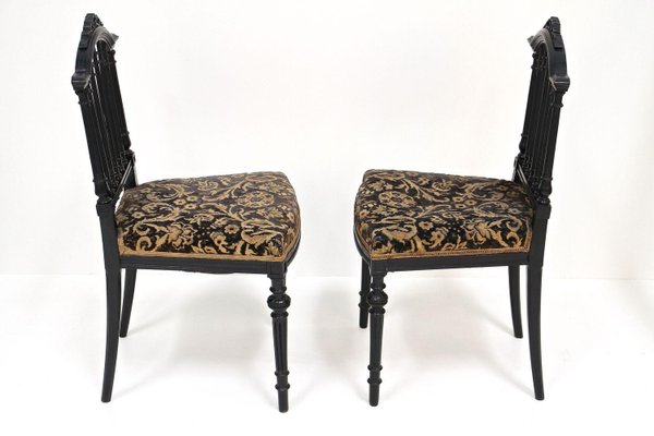 Black Side Chairs, 1870, Set of 2-TQA-2034395