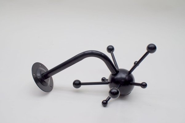 Black Sputnik Wall Hook Lacquered Wood and Metal by Osvaldo Borsani, 1970s-KQB-1760152