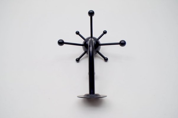 Black Sputnik Wall Hook Lacquered Wood and Metal by Osvaldo Borsani, 1970s-KQB-1760152