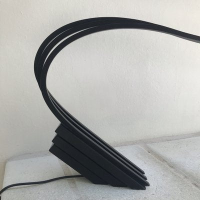 Black Stained Bentwood Wave Lamp from AB Design, 1980s-VAM-1007501