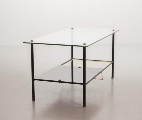 Black Steel Coffee Table with Magazine Rack by Pierre Guariche for Airborne, 1950s-IXC-748611