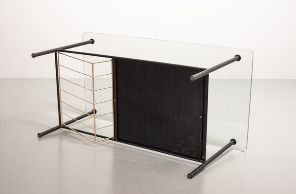 Black Steel Coffee Table with Magazine Rack by Pierre Guariche for Airborne, 1950s-IXC-748611