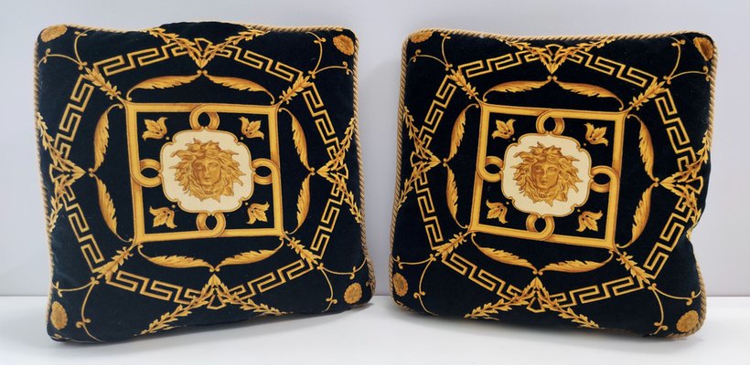 Black Throw Pillows from Gianni Versace, 1980s, Set of 2-JPQ-2043107