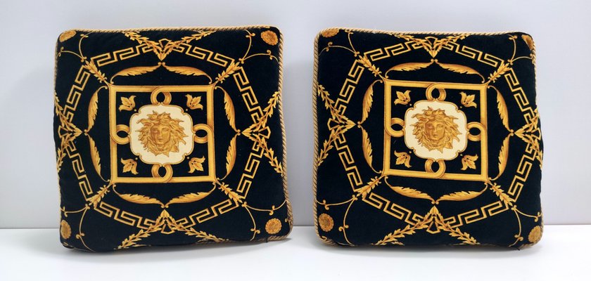 Black Throw Pillows from Gianni Versace, 1980s, Set of 2-JPQ-2043107