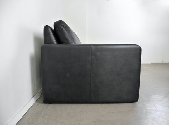 Black Two-Seater Sofa in Leather by F.W. Möller for Cor, 2000s-JV-2027166